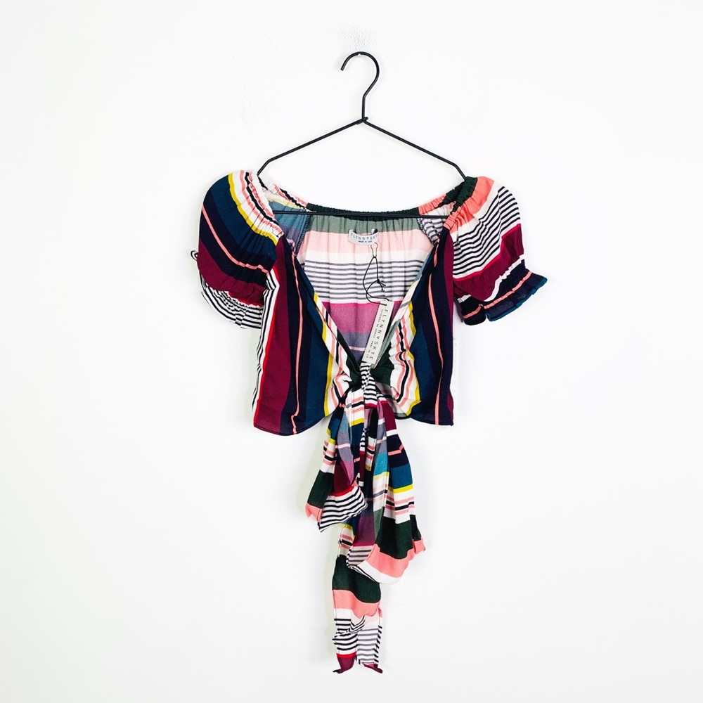 Flynn Skye Annabelle Cropped short sleeve wrap top - Picture 2 of 5